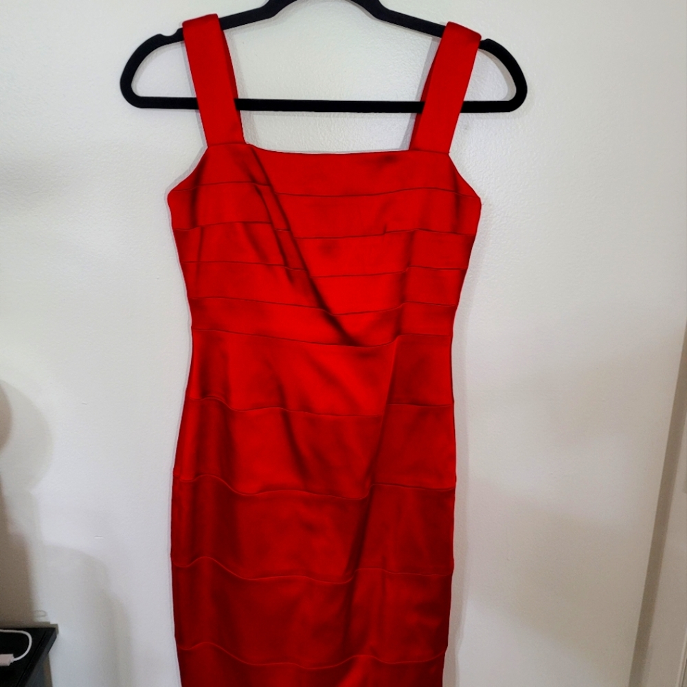 Red CACHE Cocktail Dress